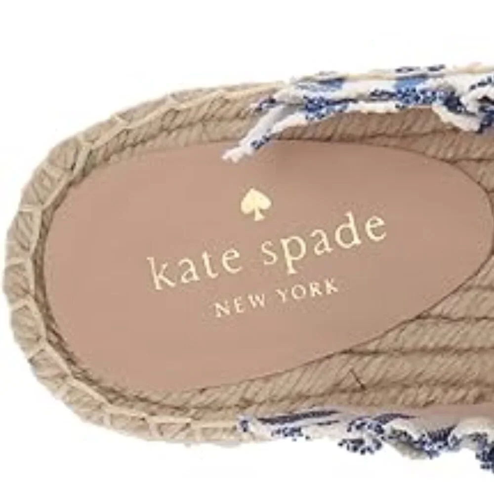 Kate Spade New York Laila Mule Blue White Stripe Espadrille Size 6.5